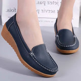 Women's Flats Genuine Leather Shoes Woman Casual Ladies Shoes Slip On Ballet Flats Women Walking Ladies Plus Size