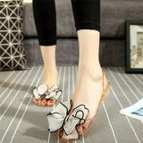 Crystal Sandals for Women Plastic Clear Summer 2023 Pvc Ladies Shoes with Low Heels Beach Transparent Asian Size Shoe