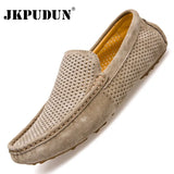 Leather Men Shoes Casual Luxury Brand Slip on Summer Designer Loafers Men Moccasins Breathable Italian Men Driving