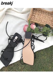 Fashion Women Sandals Low Heel Lace Up sandal Back Strap Summer Shoes Gladiator Casual Sandal Narrow Band zapatos mujer