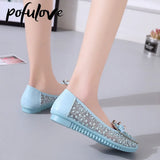 New Women's Sandals Summer Breathable Ladies Slip-on Lace Mesh Flat Sandals Cool