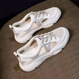 Summer Sandals Women Mesh Casual Platform Trainers Sneakers Shoes Flat Round Head Korean Female Hollow Out