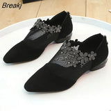 for Women 2023 Retro Rhinestone Sandals Women Elegant Flower Square Heel Sandals Mesh Light Sandals Summer Women's