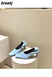 Square Toe Thin High Heel Shoes Women Shallow Elastic Pumps Autumn Shoe For Party Dress Zebra Chaussure Zapatillas