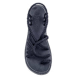 Size Summer Beach Sandals Women Clip Toe Rope Knot Flat Slippers