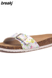 2023 New Fashion Summer Cork Slipper Women Casual Beach Mixed Color Flip Flops Slides