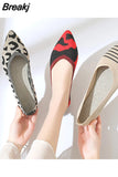Fashion Slip on Mesh Loafers Breathable Stretch Ballet Shallow Flat Elegant Women Soft Bottom Pointed Toe Boat Shoes