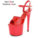 Dance Shoes Women Sexy Show Sandals 15 17 20CM High Heels Bright Color Platform Sandals Girls Shoe for Party Club