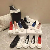 New Autumn Sports Female Heightening Vulcanized Shoes Thick-soled Tennis Platform Canvas White Sneakers Women Luxury