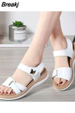 New Summer Women's Leather Sandals Flat Shoes Summer Beach Large Size Fashion and Versatile Temperament Zapatos Para