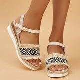 Style Printed Wedge Sandals for Women Summer 2023 Non Slip Platform Shoes Woman Lightweight Casual Gladiator