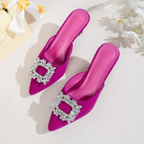 Women Pumps luxury Crystal Slingback High heels Slippers Summer bride Shoes Comfortable Heeled Party Wedding