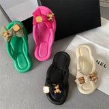 New Fashion Bowknot Women's Slippers Summer Women Slippers Indoor Outdoor Flip Flops Beach Shoe Home Non-slip EVA