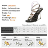Women 2023 New Sexy Model Show Shoes 11CM Color Cross Vamp High Heels Gladiator Party Club Customized Stripper