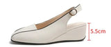 5.5CM Leather Women Shoes Slingbacks Wedges Pump Oxfords Brand Slip on Casual Shoes Moccasins Wild Driving Sandals
