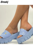 Women's Slippers Platform Wedge Flip-flops Summer Casual Comfortable Slippers High-quality Sandals 2023 Fashionable Womens