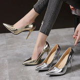 Women Pumps Fashion Luxury Wedding Party Shoes Sexy Gold Silver Pointed Toe High Heels Women Shoes Stilettos Large Size