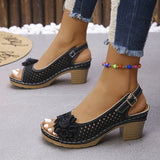 Breakj Summer New Women's Slope And Thick-Soled Sandals Large-Size Fish Mouth Slope And Word Slope Heel