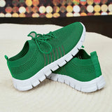 Lightweight Soft Sole Sneakers for Women Autumn Green Breathable Mesh Flats Woman Comfort Slip On Running Shoes