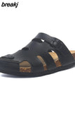 New Summer Buckle Cork Slipper 2023 Casual Women Beach Outside Non-slip Closed Toe Cut-outs Slides