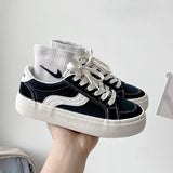 Canvas Sneakers 2022 New Fashion Students White Platform Sneakers Korea Daily Wear All-match Basic Sleek Female