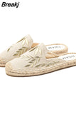 China Beijing Cloth Shoes Women Flats Summer Loafers Luxury Elegant Casual Espadrilles Slippers Demi-season