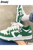 Sewing Men Sneakers Contrasting Colors Light Flat Shoes Ladies Outdoor Luxury Men Running Shoes Heart Pattern