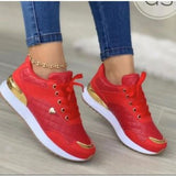 Breakj Large-Size Sneakers Autumn And Winter New Lace Lattice With Thick Soles 2023 Single
