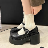 brown Lolita Shoes Platform Mary Janes Shoes Women's School Uniform Jk Student Shoes Women Girl Round Toe Oxford