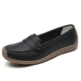 For Women 2023 Summer Leather Slip On Beige Casual Walking Ladies Shoe Fashion Non-Slip Soft Sole Loafers Zapatos