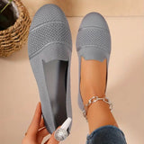Breakj Size Casual Shoes Female Spring And Summer New Single Shoes Round Head Flat Fly Weave Lazy