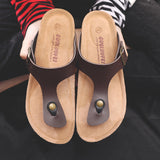 New Men's PU Leather Mule Clogs Slippers High Quality Soft Cork Flip Flops Buckle Slides Footwear For Men Women