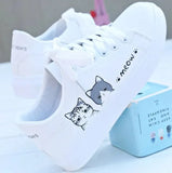 Spring Autumn Fashion Women Running Shoes White Breathable Embroidered Flower Lace-Up Casual Sneakers Zapatos De