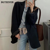 New Spring Autumn Loose Women Jacket Blazer Casual Notched Collar Long Sleeve Female Jackets 2021 Ladies Suit