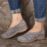 Women Sandals Soft Leather Wedges Shoes For Women Summer Sandals Casual Shoes Female Low-heel Hollow Out Sandals