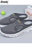 For Women Mesh Breathable Comfortable Flat Shoes Outdoor Lightweight Slip On Couple Shoes Walking Sport Sandals