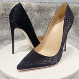 Fluo Mint Green Black White Crocodile Effect Women Pointy Toe High Heel Shoes Sexy Ladies Party Stiletto Pumps