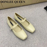 Women Loafer Shoes Flats Square Toe Female Casual British Oxford Shoes Slip On Soft Moccasins Brand Mary Jane Zapatilla De