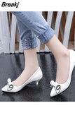 Ladies Low Heel Shoes Spring Leather Pointed Toe Shoes Woman Slip on Dress Shoes Zapatos Mujer Ladies Boat Shoes