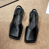 New Summer Square Toe Pleated Elastic Sandals Fashion Women's Slippers Women's Digging Toe Sandals Women's Designer