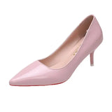 Color Small Fresh High Heels Patent Leather Stiletto Single Shoes Korean Sexy Pointed Pumps Black Professional Work