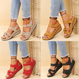 Breakj 2023 Plus Size Casual Fish Mouth Sandal Hot Roman Style Sandals Women Wear Velcro