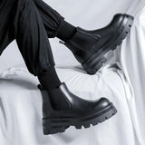 Breakj 2023 New Round Head Thick Bottom Male High Help Middle Tube Youth Heel Set Foot Trend Martin Boots