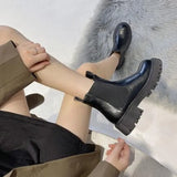 Autumn Winter Boots Women 2023 Platform Brown Black Ankle Boots for Women Retro Shoes Fur Short Chunky Punk
