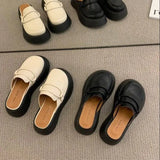 Retro Baotou Semi-Slippers Women Wear The New Round Head Muller Sandals Ins Trend In Spring And Summer
