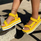 sexy stitching color summer new style square toe thick-soled hollow platform shoes outdoor women's