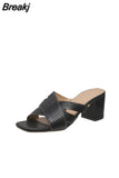 Women Sandals 2023 Summer Fashion Slippers Lightweight Casual Sandals New Cross Check Plaid Shallow Heel Women's Single