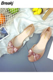 Fashion Daily Ladies Four Seasons Sandals Bow Knot Baotou Solid Color Flat Outer Casual