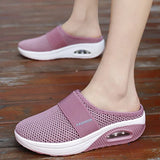Summer Women Lightweight Mesh Sandals Fashion Wedges Outdoor Closed Toe Slippers Ladies Solid Slip On Shoes Casual