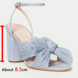 VIP 2023 Summer Woman Sandals Round Heels Super High Heel With Butterfly-knot Sweet Lady Office Shoes Plus Size